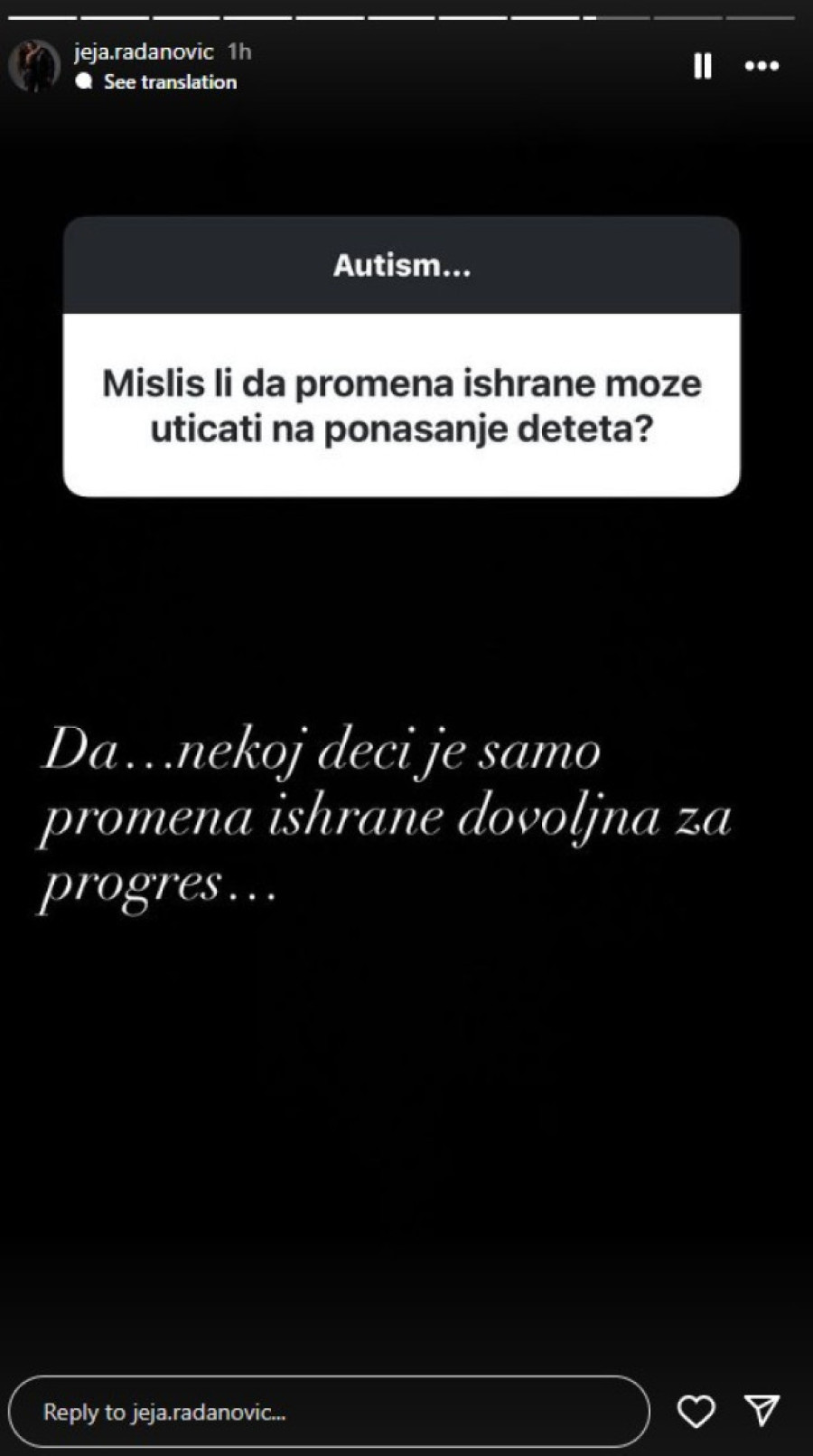 Žena Slobe Radanović pronašla lek za autizam: Pisaću vam iskustva!