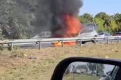 Vatra progutala automobil u Novom Sadu: Stravičan požar, vetar raznosi dim (VIDEO)