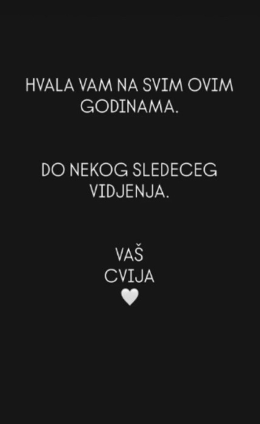 "Stavljam tačku na muziku!" Cvija posle 18 godina prestaje da se bavi pevanjem