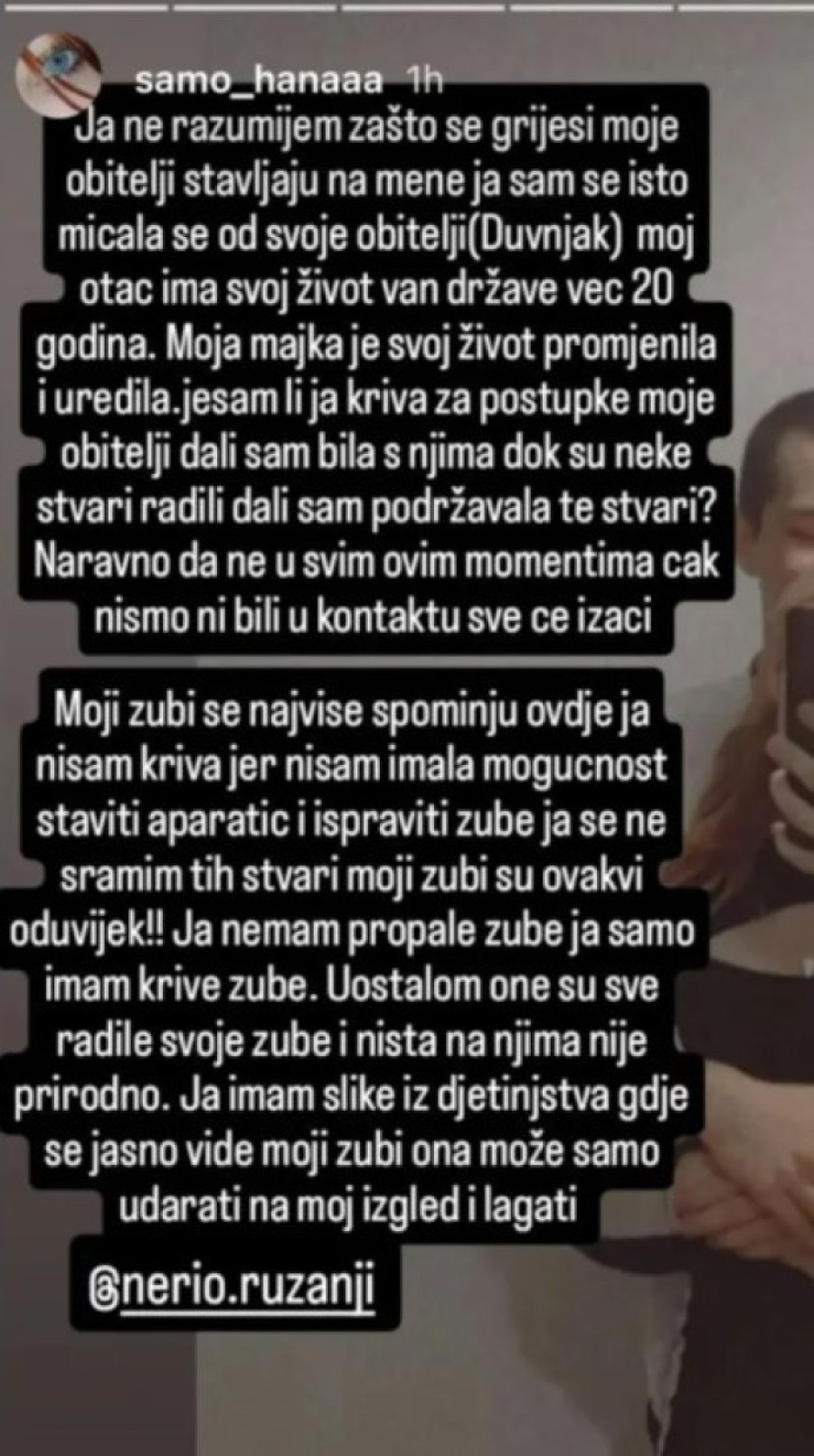 Snajka udarila na Situ Ahmić: "Grehe moje porodice svaljuju na mene!"