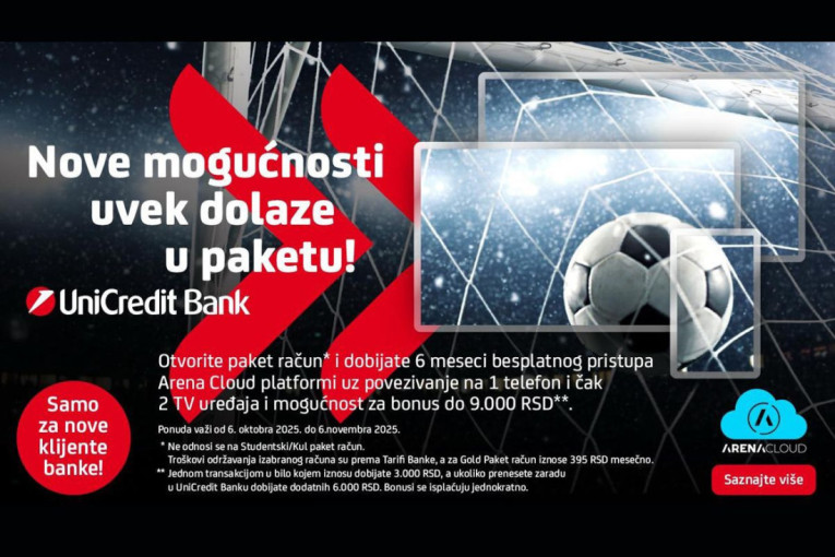 Arena Cloud & UniCredit Banka - uživajte u sportu bez ograničenja!