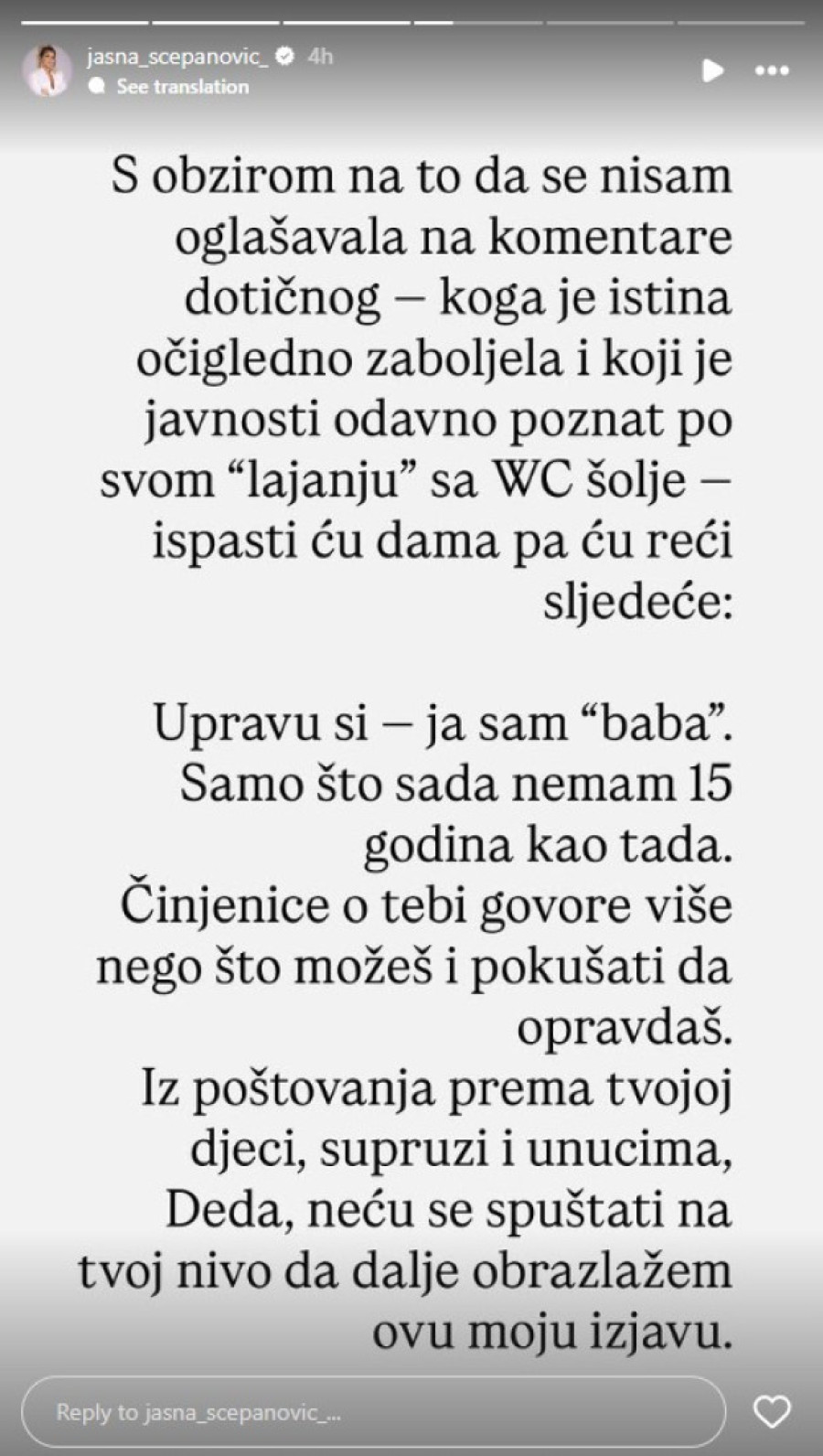 "Ne nudim se takvima kao što si ti!" Pevačica urnisala Šaka Polumentu: Izgubiš komad obraza kad progovoriš, deda