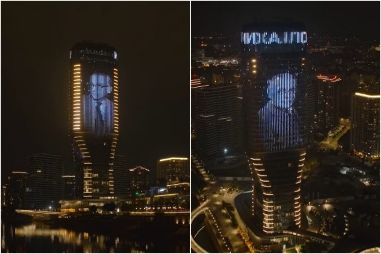 "Tvrd je orah..." Kula Beograd zasijala u Njegoševu čast (VIDEO)