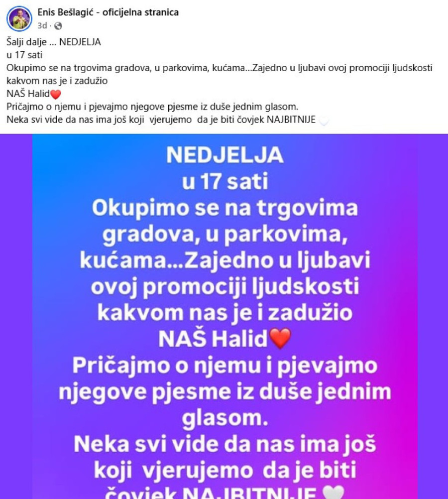 Više od 50 gradova odaje počast Halidu Bešliću: I u Beogradu okupljanje, pevaču u čast (FOTO)