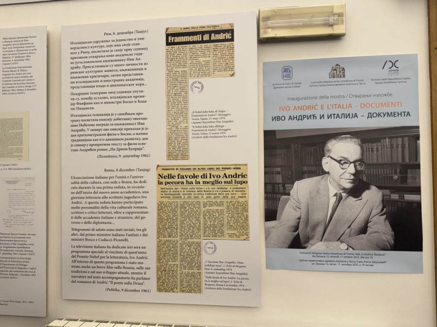 U Trstu otvorena izložba posvećena Ivi Andriću: Njegove reči nas i danas uče da je u tišini sigurnost, a u kulturi - trajnost (FOTO)