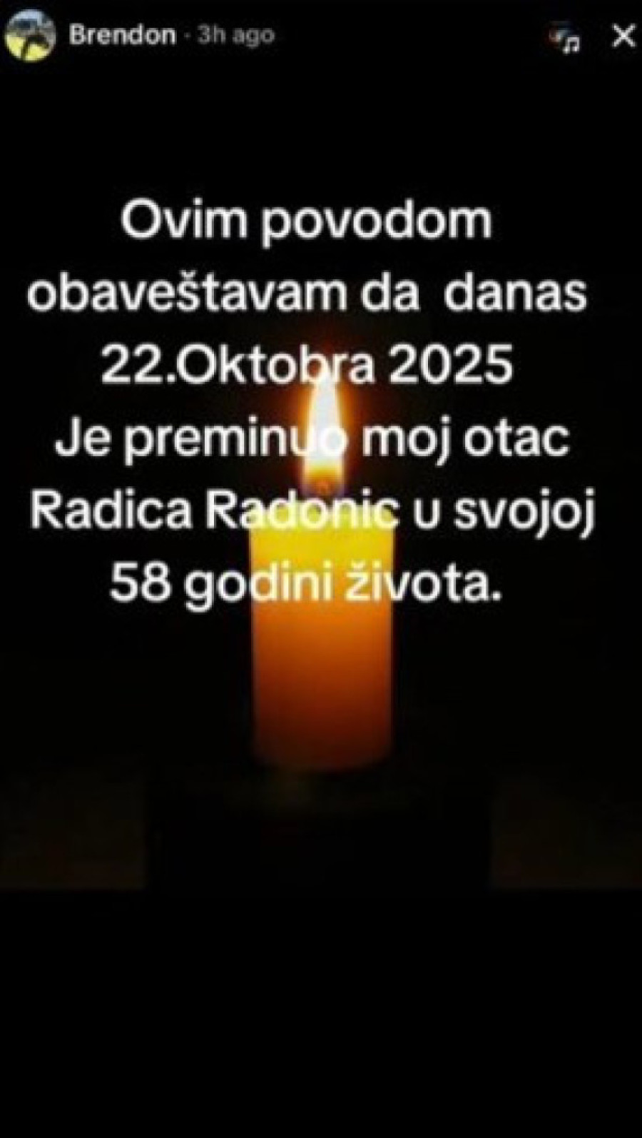 Brendonu preminuo otac: Bivši zadrugar slomljen od bola