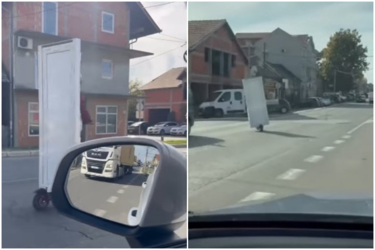 "E, ovo se zovu pokretna vrata": Trotinet izazvao haos na mrežama, komentari samo "pršte"! (VIDEO)