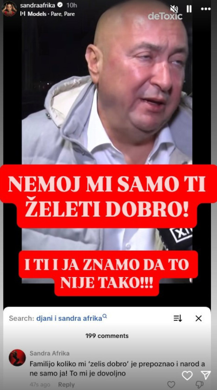 "I ti i ja znamo da nije tako!" Bukti rat između Sandre Afrike i Đanija, pevačica ga urnisala