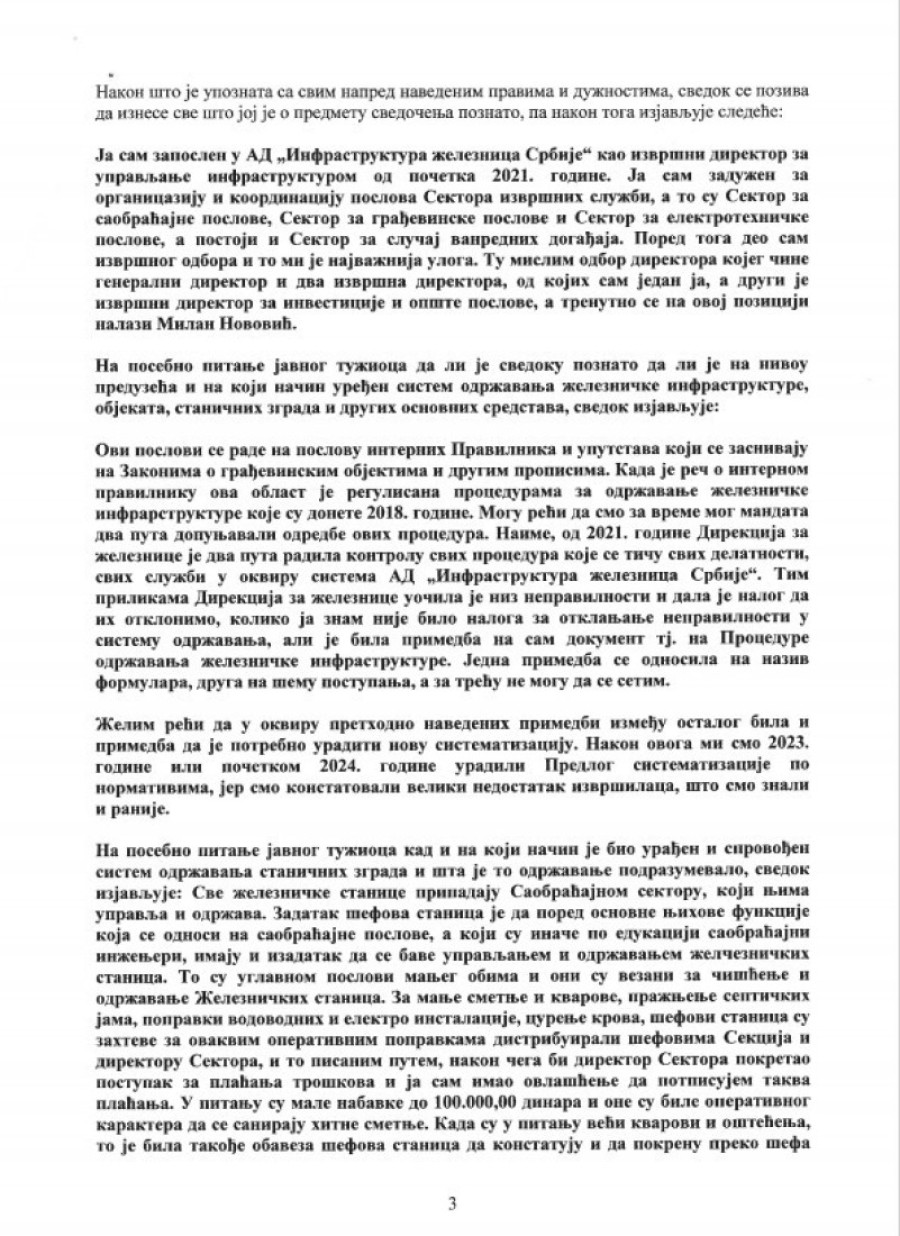 Milutin Milošević pred tužiocem priznao da je bio zadužen za održavanje nadstrešnice, a tužilac Josimović ga oslobodio odgovornosti!?!