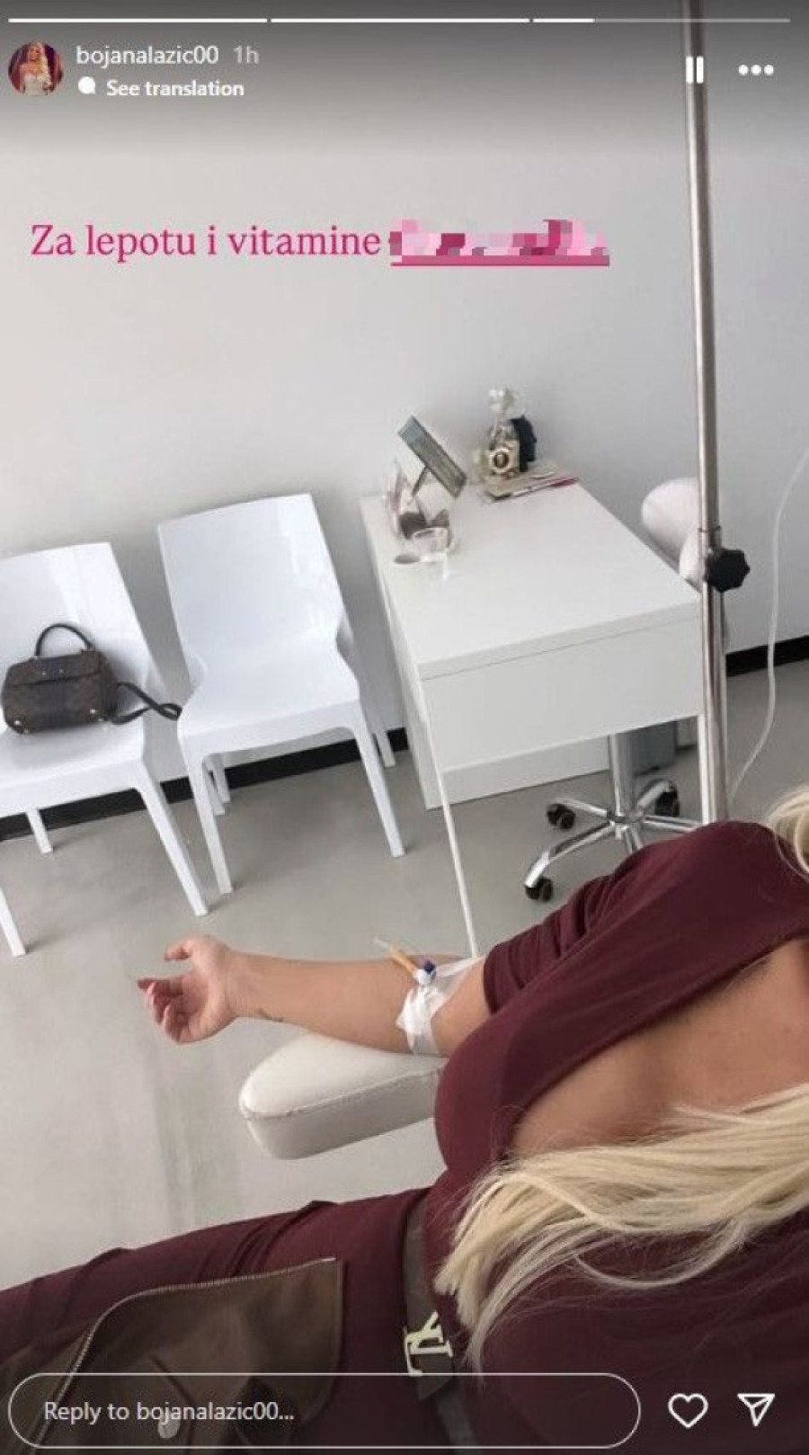 Bojana Lazić završila na infuziji! Voditeljka podelila fotku iz zdravstvene ustanove
