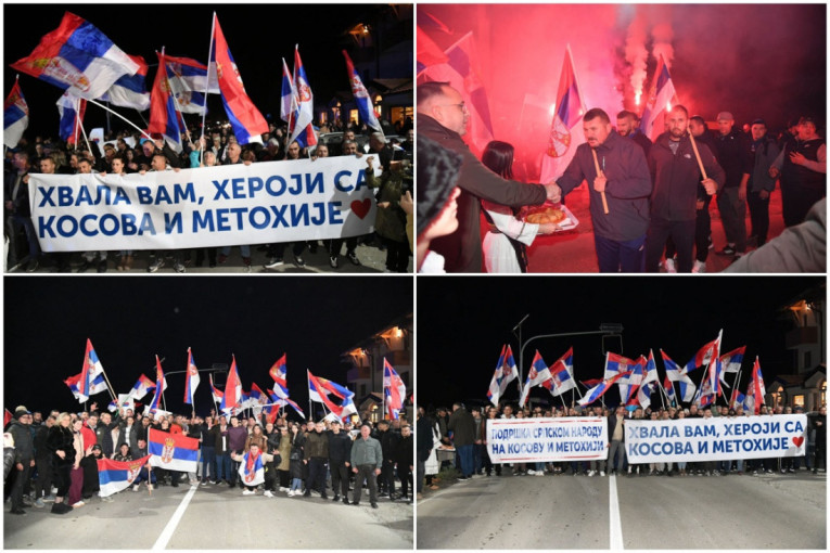 Kod Ušća organizovan veličanstven doček za Srbe pešake sa KiM: Put nije lak, ali izdržaćemo! (FOTO/VIDEO)