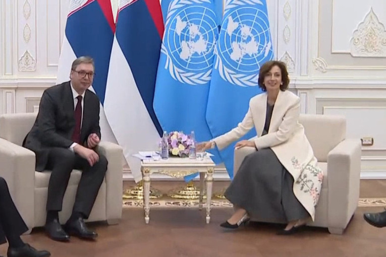 Predsednik Vučić se sastao sa generalnom sekretarkom Uneska Odri Azule u Samarkandu (FOTO/VIDEO)