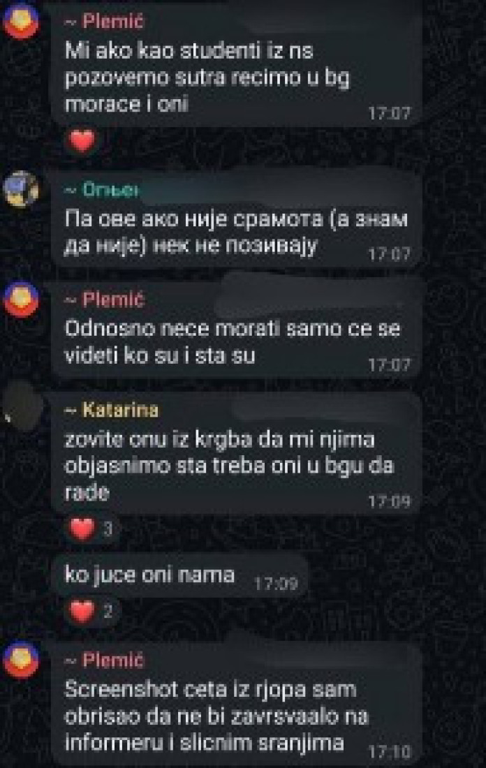 Procurila prepiska blokadera: Planiraju da dovedu pojačanje u Beograd