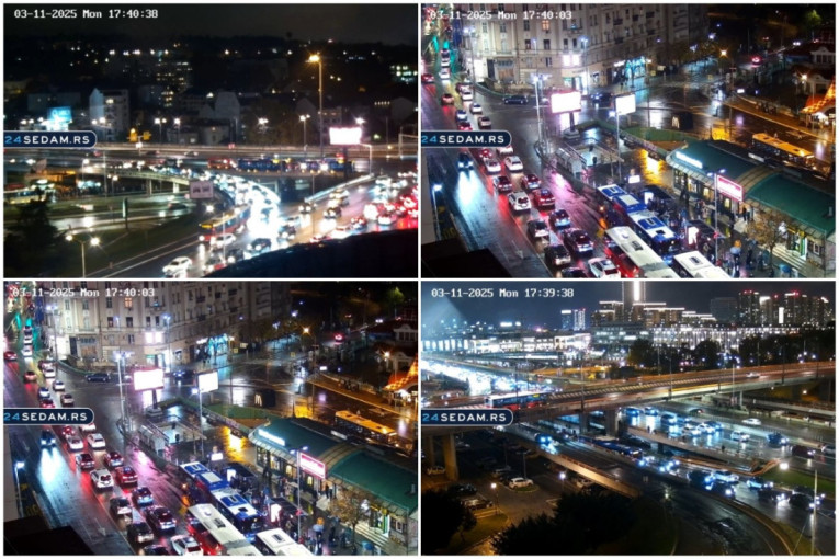 Beograd stao! Kolaps na ulicama u špicu, plus kiša (FOTO)