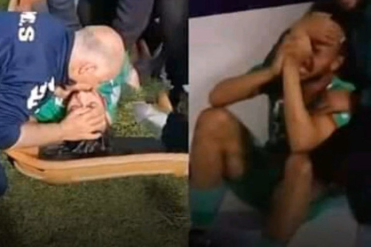 Igrači se hvataju za glavu i padaju na teren! Pogledajte trenutak kada je javljeno da je preminuo trener Radničkog 1923! (VIDEO)