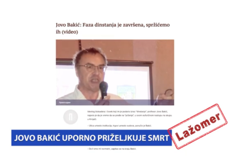 Lažomer: Jovo Bakić uporno priželjkuje smrt (VIDEO)