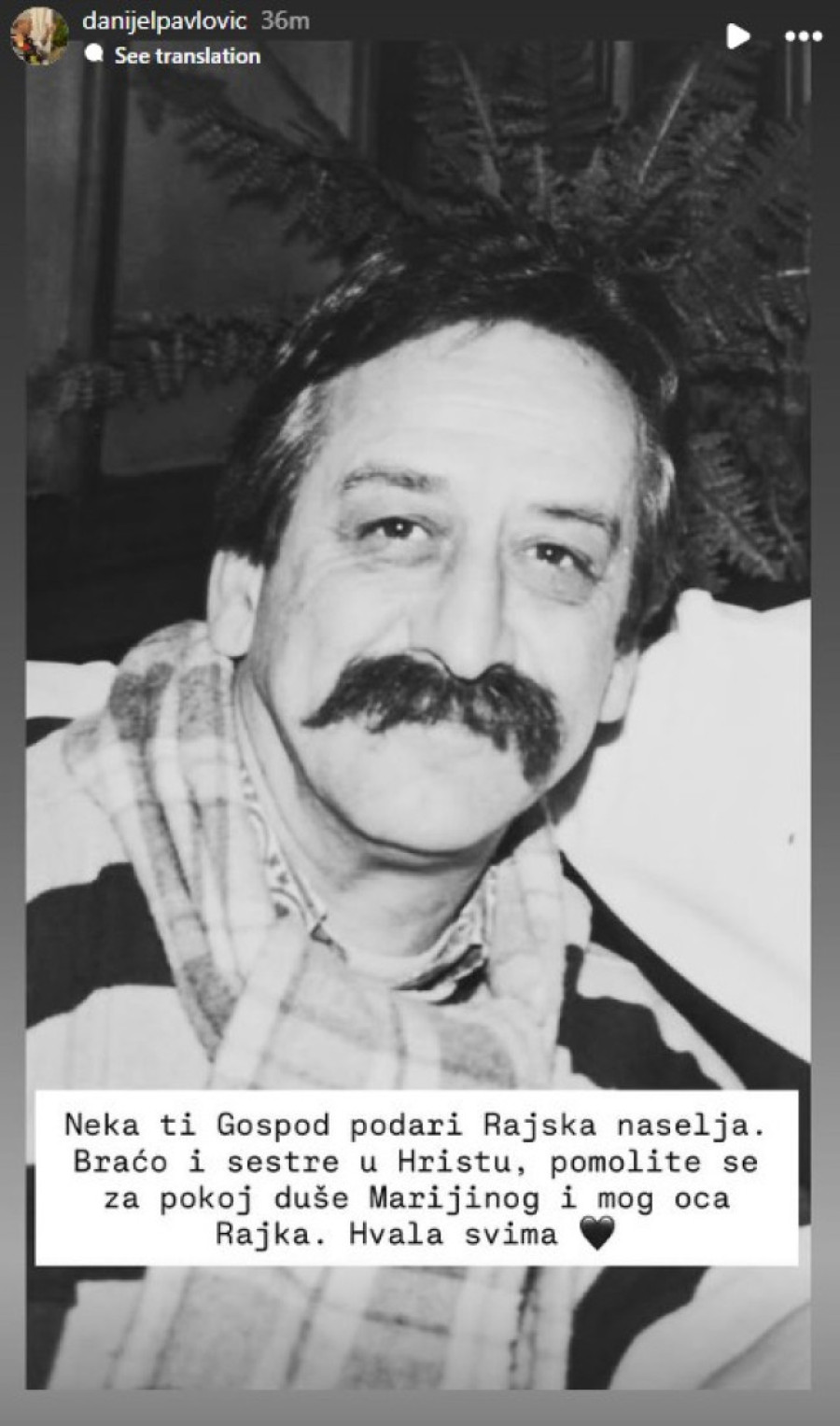 Marijin polubrat se oprostio bolnim rečima od oca: Pomolite se za našeg Rajka
