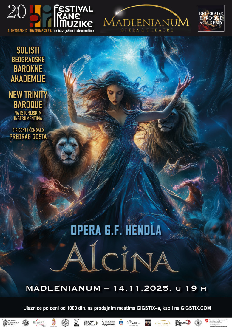 Hendlova "Alćina"- XX festivala rane muzike 14.novembra u Madlenianumu