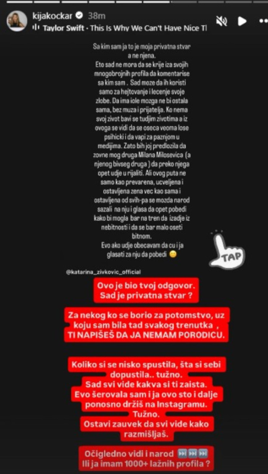 "Koliko si se nisko spustila, tužno" Kija pobesnela zbog Kaćine izjave da nema muža i  prijatelje