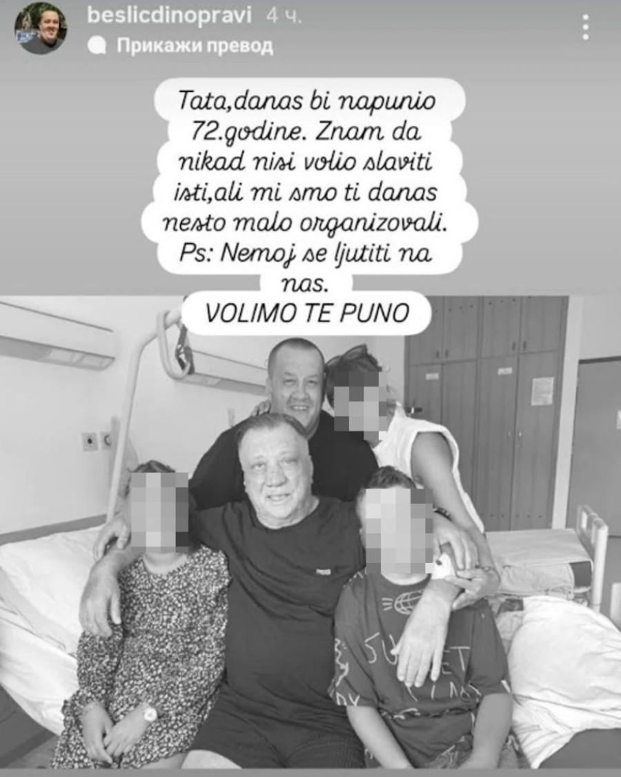 "Tata, nemoj da se ljutiš na nas..." Sin Halida Bešlića objavio fotografiju pevača iz bolničkih dana (FOTO)