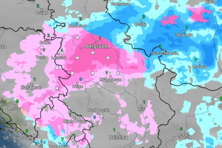 Sneg će padati celu noć: Tačno u ovo vreme počinje u Beogradu, evo prognoze i za celu Srbiju (RADARSKI SNIMCI)