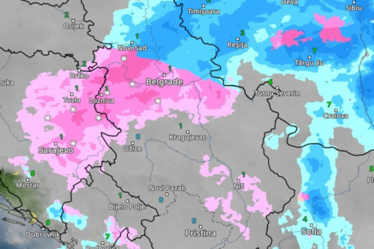 Sneg će padati celu noć: Tačno u ovo vreme počinje u Beogradu, evo prognoze i za celu Srbiju (RADARSKI SNIMCI)