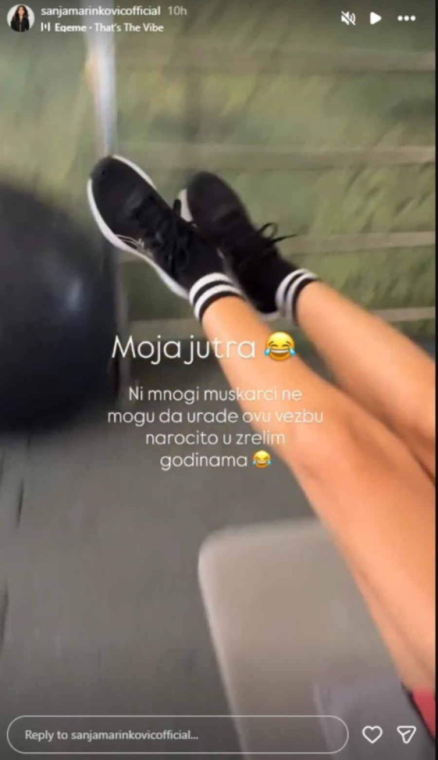 Sanja Marinković zgrabila trenera za nogu, pa prozvala muškarce: Mnogi ne mogu ovo da urade (FOTO)