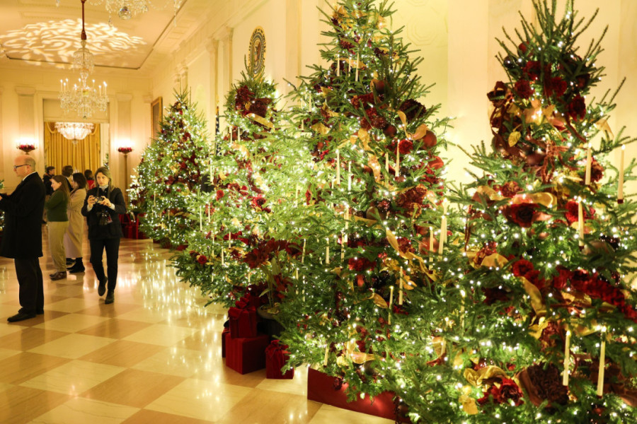 Melanija Tramp pokazala kako je okitila Belu kuću: Jelke se ne mogu prebrojati, a jedna slika se posebno izdvojila (VIDEO/FOTO)