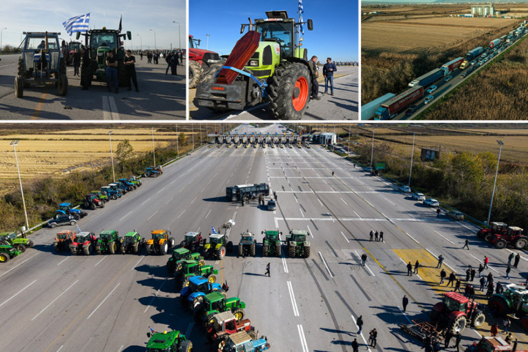 Poljoprivrednici blokirali Evzoni: Zatvoren granični prelaz u oba pravca, najavljeni protesti širom zemlje (VIDEO/FOTO)