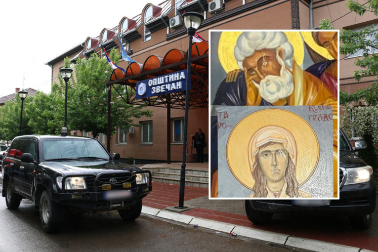 Svetiteljima na ikonama kopali oči: Pogledajte šta je zatečeno u zgradi opštine Zvečan, ovo je sramno! (FOTO)