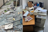 Zgrade Opština Leposavić i Zubin Potok zatečene u potpunom haosu - oprema oštećena, srpska znamenja razbacana
