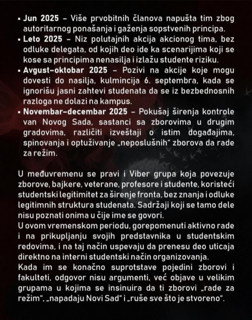 Studenti blokaderi objavili "crnu listu" vođa zborova! Advokat Kovačević, Pilić i Bogosavljević, preletači, nasilnici (FOTO)
