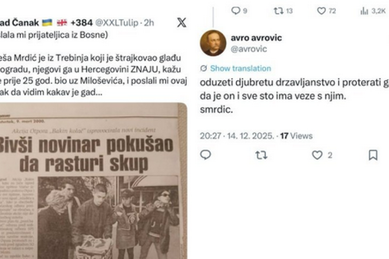 "Proklet bio Uglješa i svi njegovi"! Brutalni napad vojvođanskih separatista na Mrdića