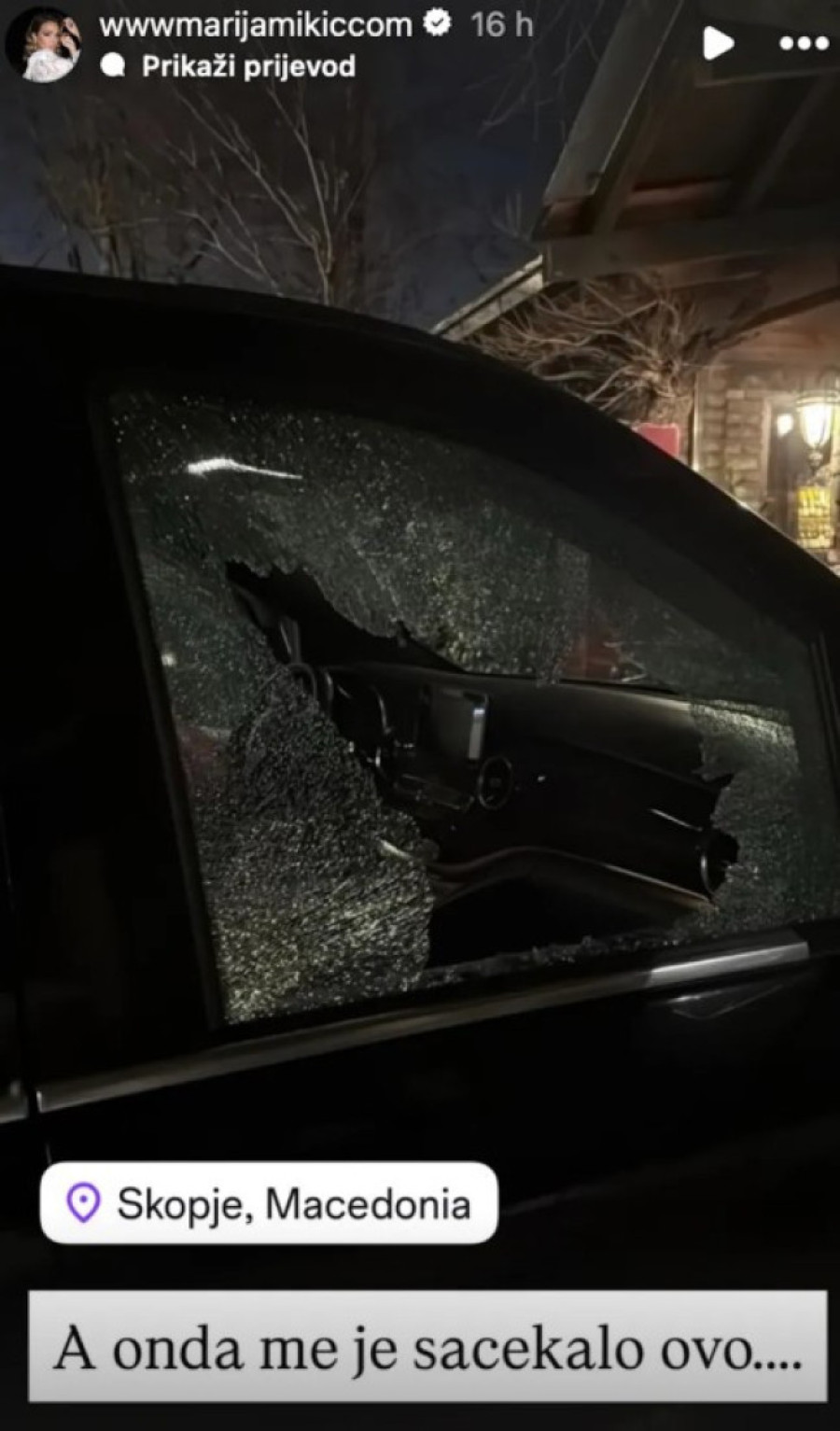 Mariji Mikić razlupan automobil! Oglasila se uznemirena! (FOTO)