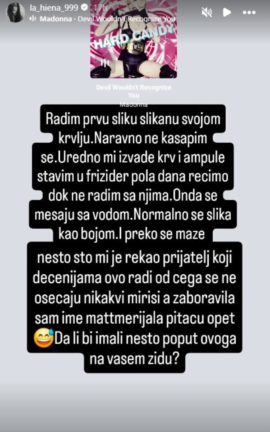 Pravi slike svojom krvlju! Pevačica šokirala i sve zgrozila: "Krv mešam sa vodom!"