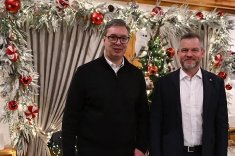 "U prijatnoj i prijateljskoj atmosferi": Vučić ugostio na večeri predsednika Slovačke (FOTO)