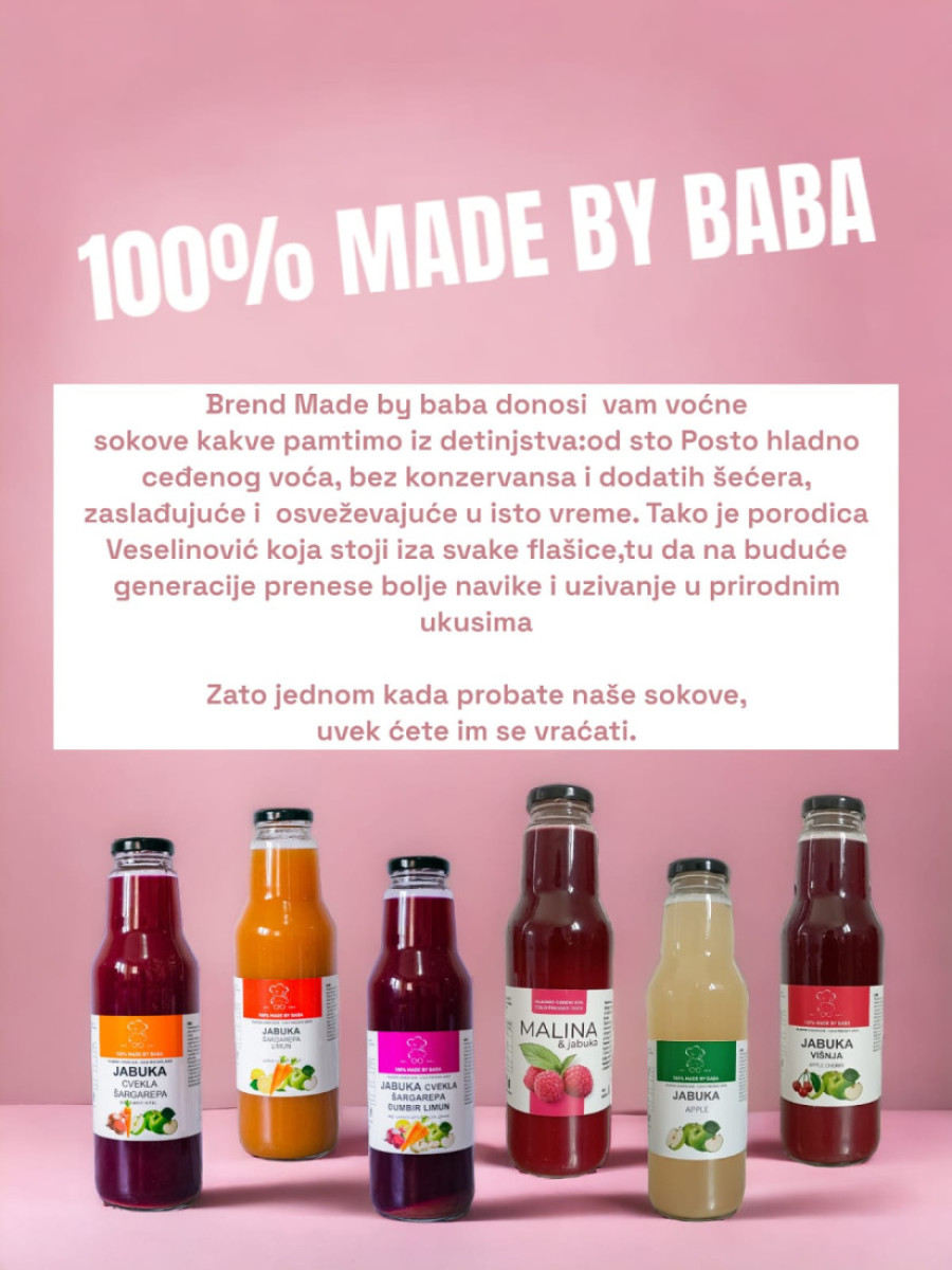 Nada proizvodi ukusne prirodne sokove: Za 24sedam otkriva tajne uspešnog biznisa "Made by baba"
