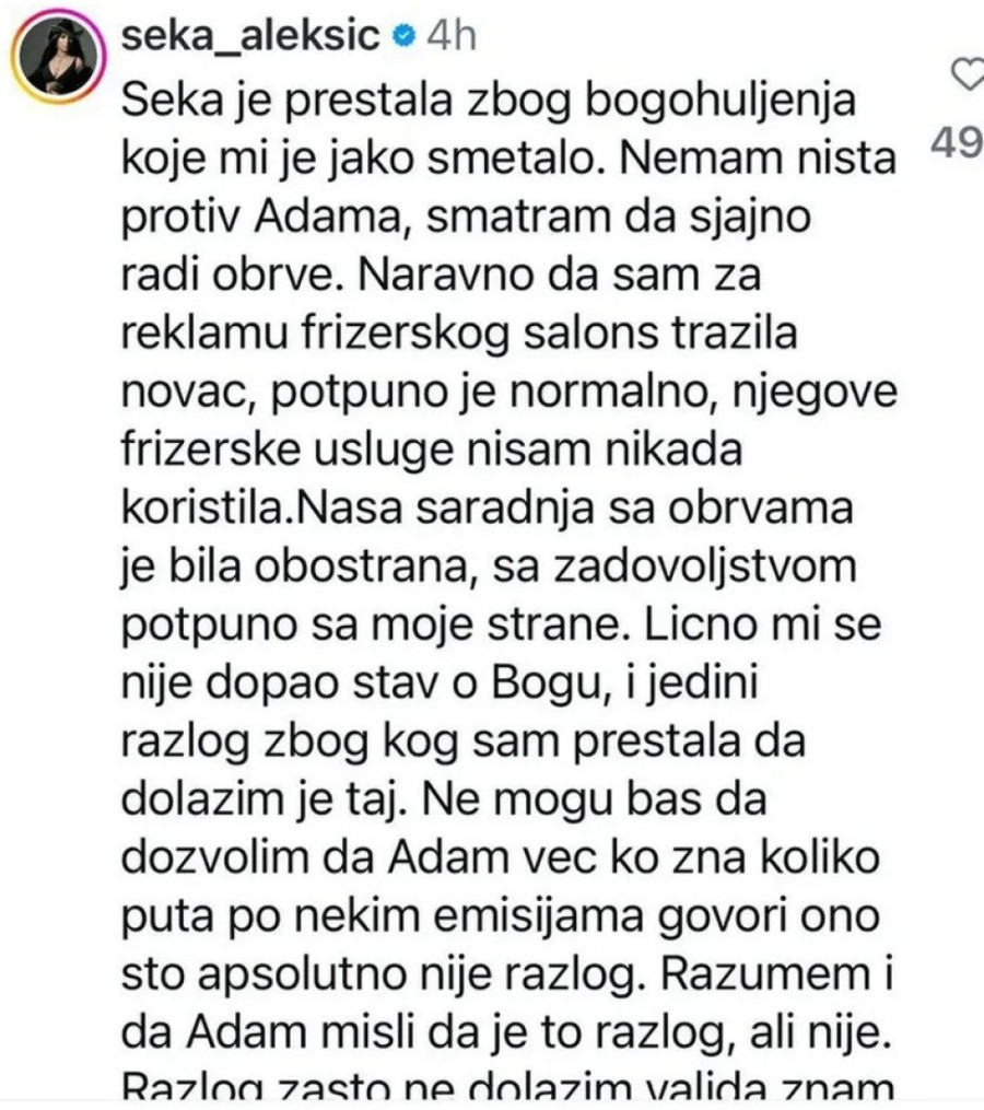 "Seka mi je dala muža na telefon i tražio mi 20.000 evra" Adam Adaktar otkrio razlog svađe sa pevačicom