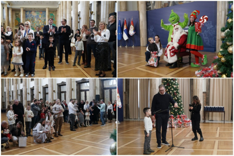 "Draga deco, želim da se radujete, da budete veseli!": Vučić uručio novogodišnje paketiće deci zaposlenih u Predsedništvu (VIDEO)