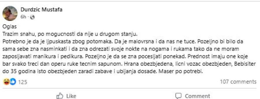 Otac Asmina Durdžića traži novu snajku: Objavio bizaran oglas!
