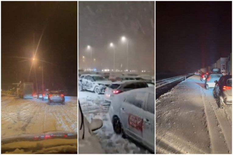 Saobraćajni kolaps! Sneg paralisao auto-put, kolone duge i do 20 kilometara (VIDEO)