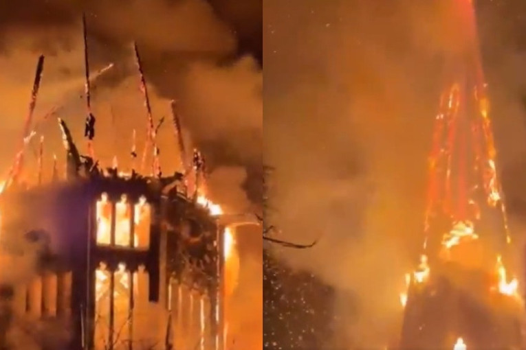 Izgorela crkva stara vek i po! Planula u novogodišnjoj noći, vatrogasci nisu mogli da je spasu (VIDEO)