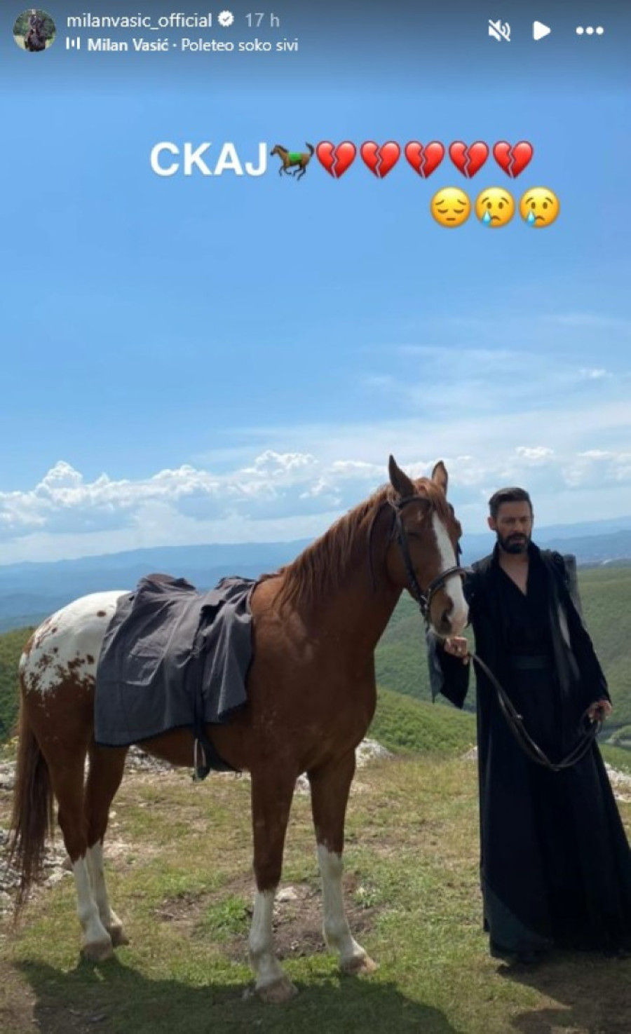 Milanu Vasiću uginuo konj: Objavio uspomenu sa Skajem (FOTO)