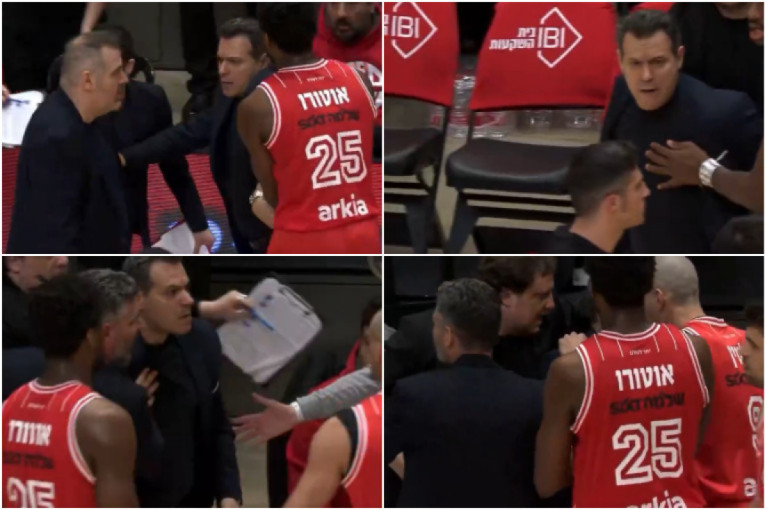 Jedva su ga obuzdali: Micićev trener "poludeo" zbog sudija (VIDEO)