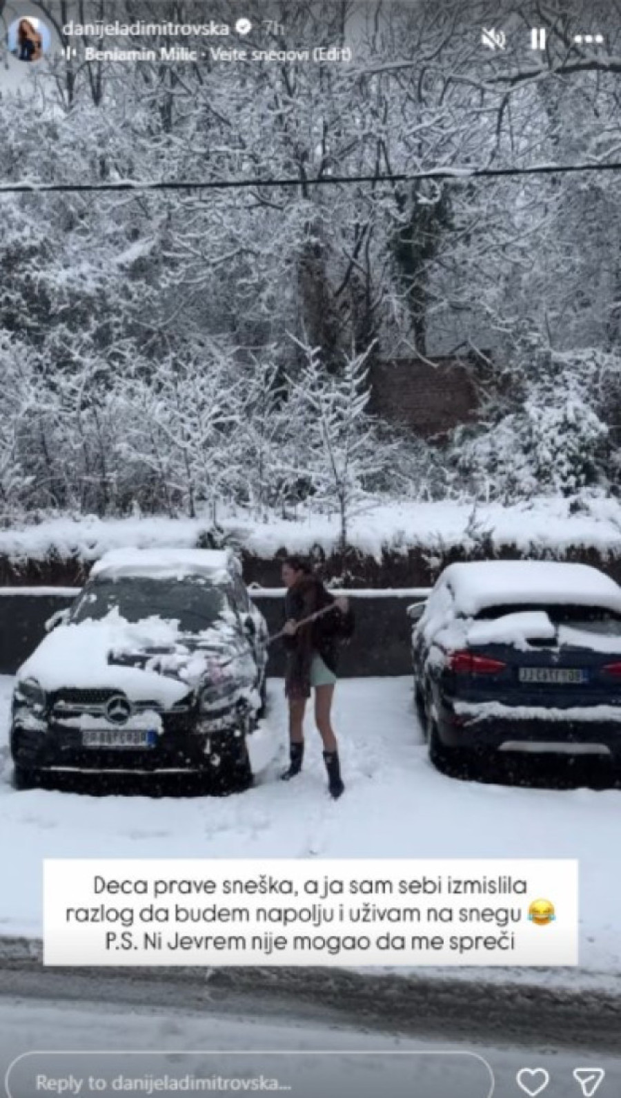 Danijela Dimitrovska šokirala izdanjem: Bosa i polugola izašla na sneg (FOTO)