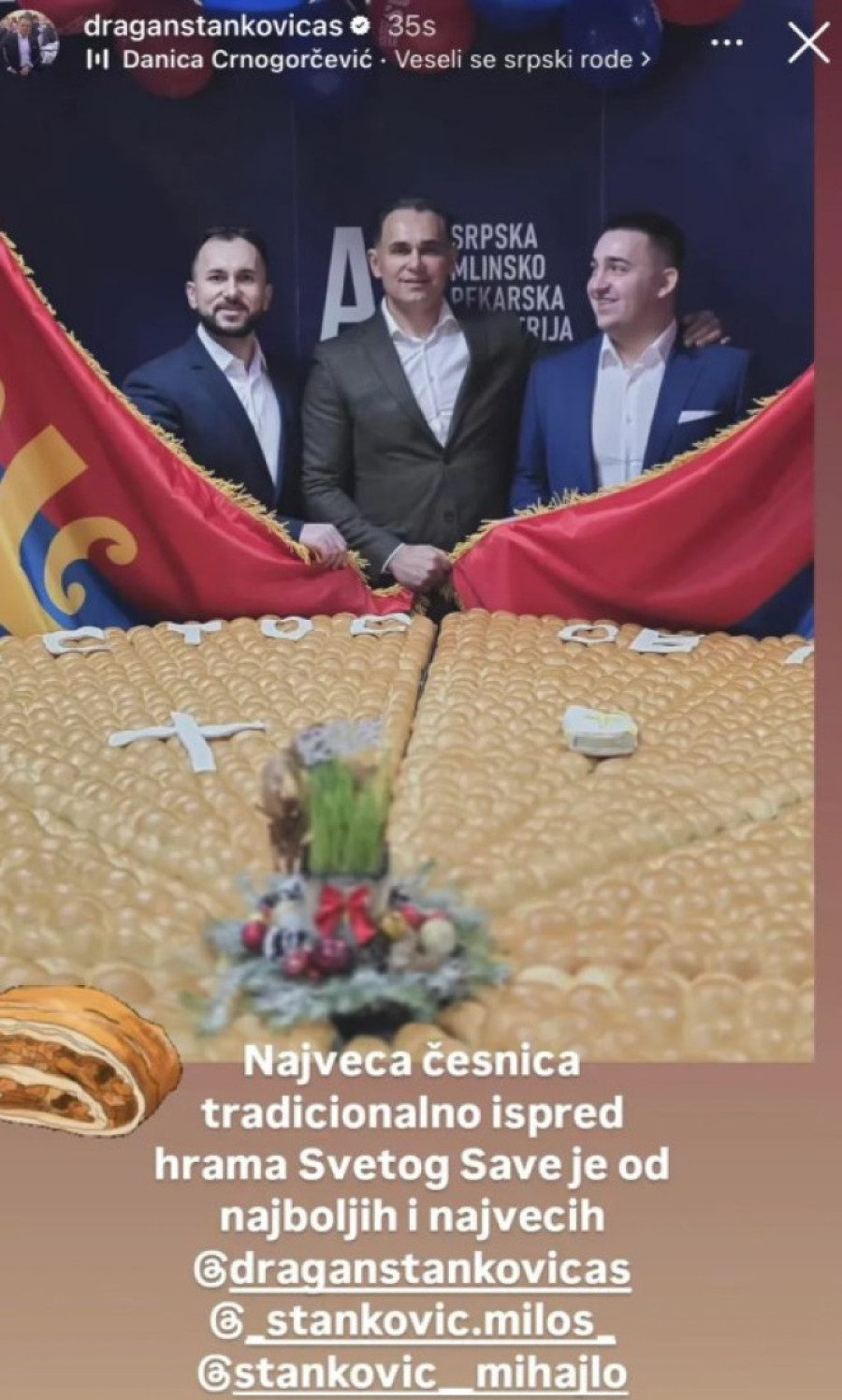 Bivši dečko Jovane Jeremić napravio najveću česnicu u Srbiji: Teška 200 kilograma, a u njoj 33 dukata