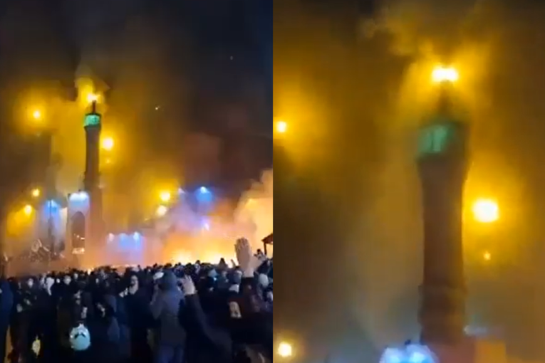 Gori jedna od najvećih džamija u Iranu! Demonstranti zapalili objekat i gledali kako nestaje (VIDEO)