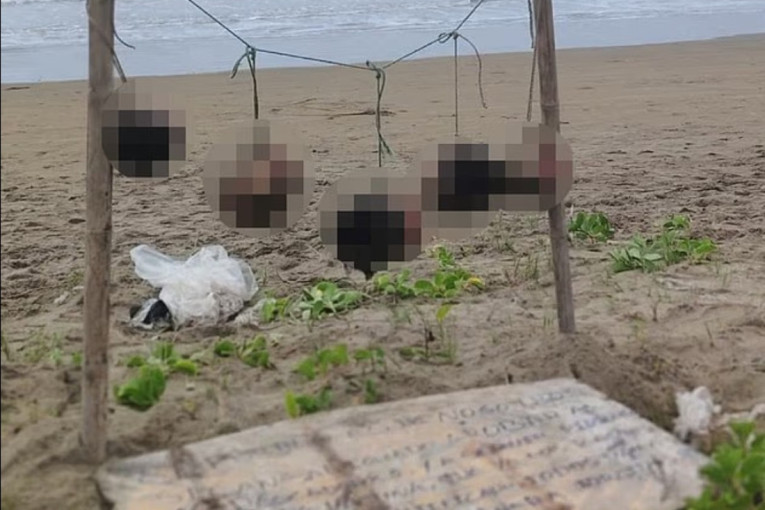 Užas na popularnoj plaži: Karteli pretvorili raj za turiste u klanicu - pet odsečenih glava obesili za stub! (FOTO)