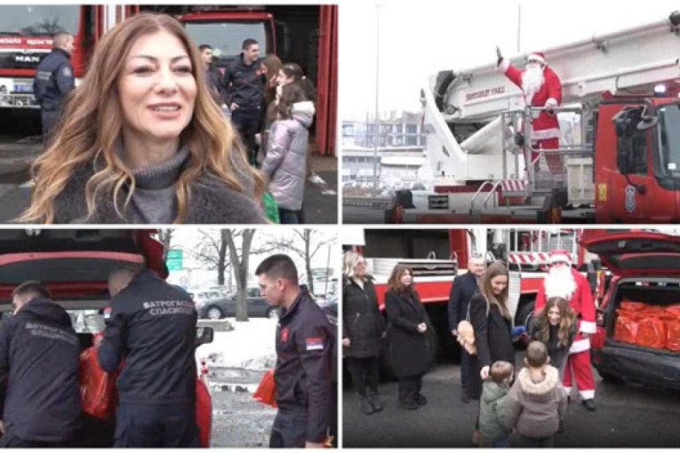 Novogodišnji paketići mališanima voždovačkih vatrogasaca