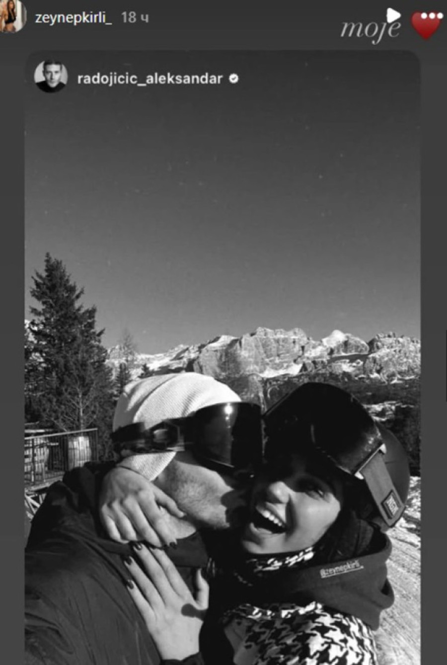 Radojičić više ne krije Turkinju: Skijaju, grle se, a ona mu napisala na srpskom “Moje srce”!